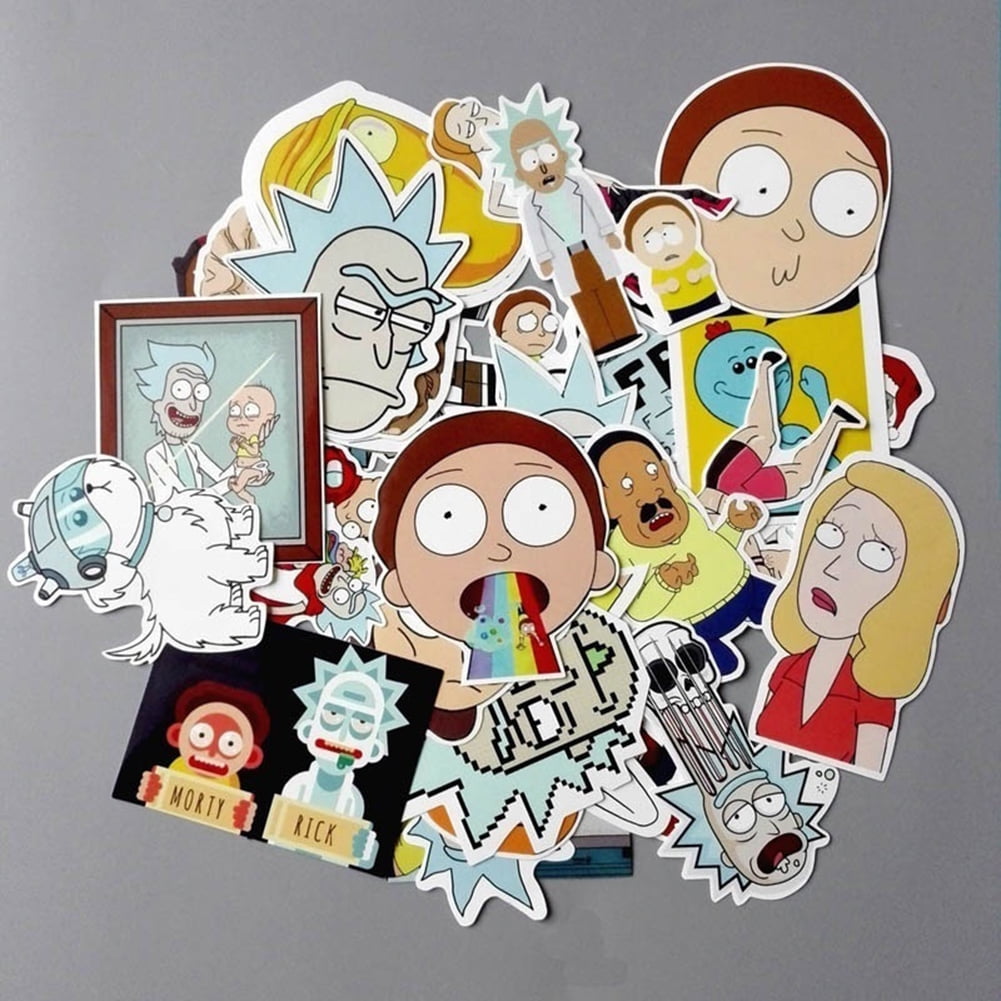 Rick & Morty Stickers For Bags Cars Suitcases Laptops Luggages Bikes 35pcs