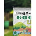 thumbnail image 2 of Printtoo White Living The Good Life Caravans CampingFlagCustom Personalized Camping Flags For Campers Double Sided CampsiteFlag, 2 of 4