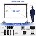 GAINVANE Bracket Projection Screen, 120inch, Indoor and Outdoor, Free Standing,