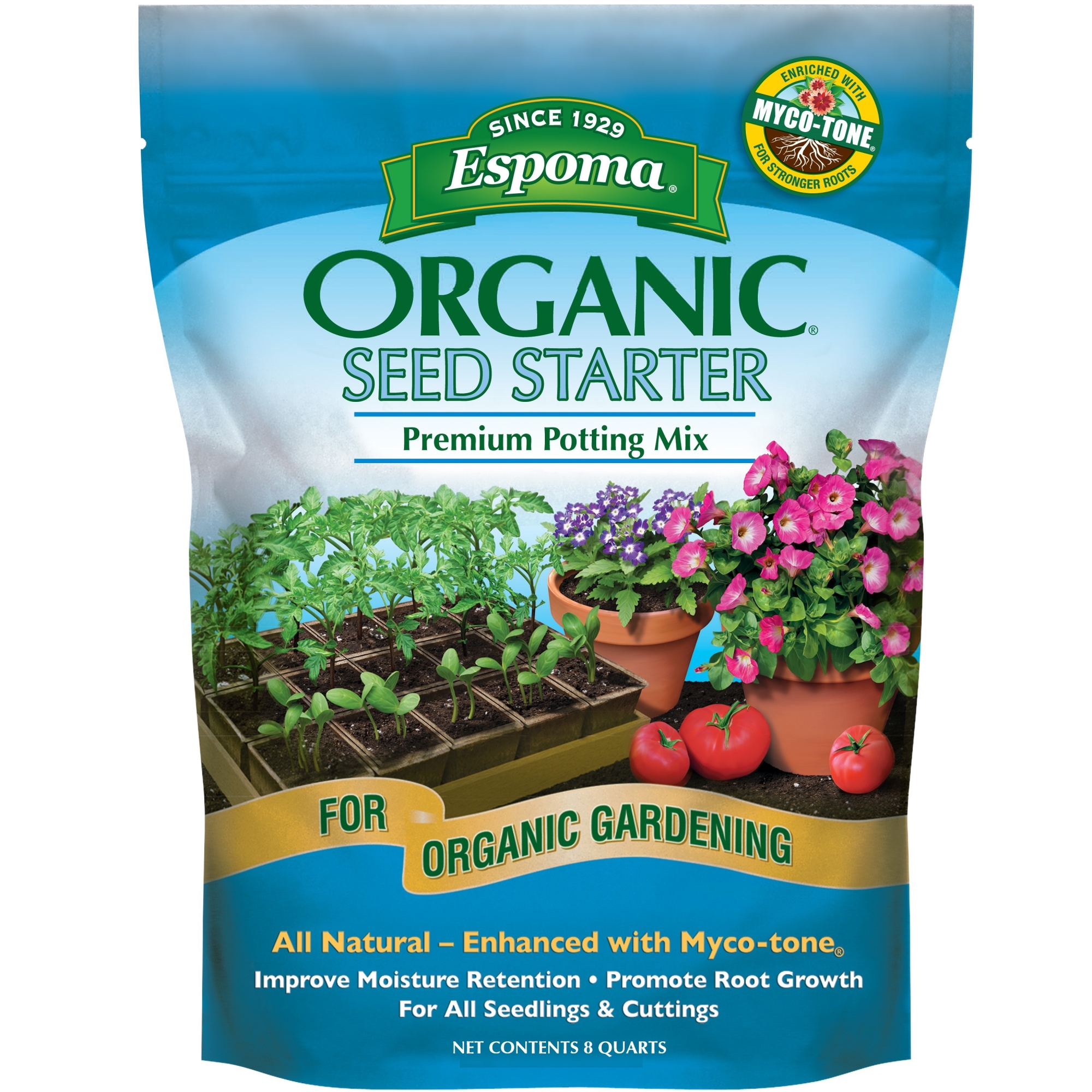 Espoma SS8 Seed Starter Potting Mix, Organic, 8 Qts, 6 Pack
