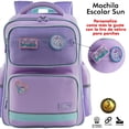 thumbnail image 5 of Mochila escolar SQbags con parches Purple, 5 of 5