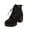 Black, variant on Women's Ankle Boots Fashion Heel Lace Up Platform Booties Comfortable Casual Leather Shoes for Everyday Use