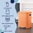 thumbnail image 6 of happimess Marco Rectangular 10.6-Gallon Double Bucket Trash Can with Soft-Close Lid, Carrot Cake, HPM1005K, 6 of 6