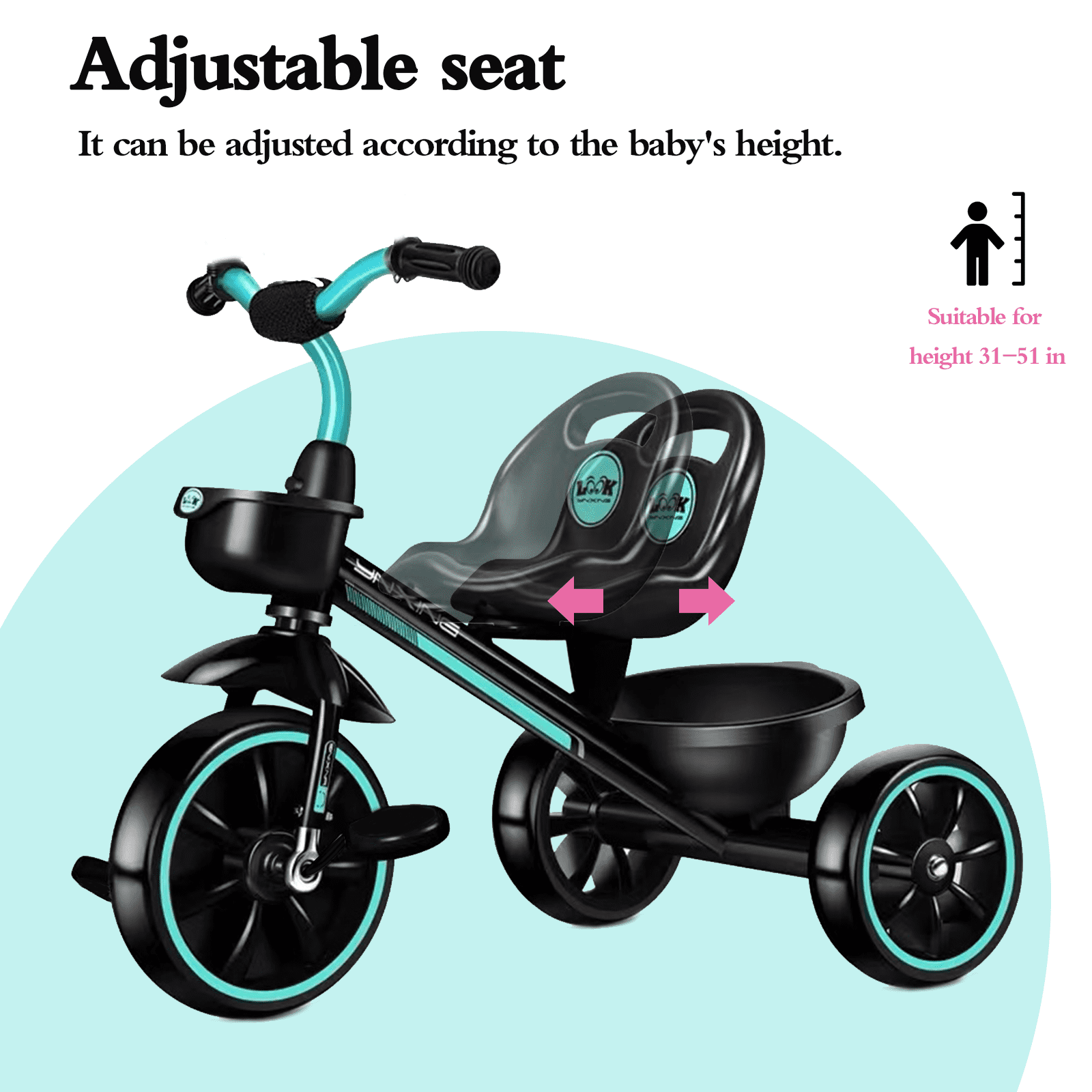 Toddler Tricycle Kids Tricycles for 3 5 Year Olds Adjustable Seat Toddler Tricycle Kids Trikes Tricycle Gift Toys for Boy Girl in Nepal at NPR 12297 Rating 5