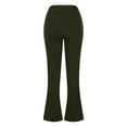 thumbnail image 3 of QATAINLAV Women's Flare Leggings Casual Crossover High Waist Yoga Pants with Pockets Solid Color Slim Fit Bell Bottom Workout Pants Green XXXXL Sales Today, 3 of 5