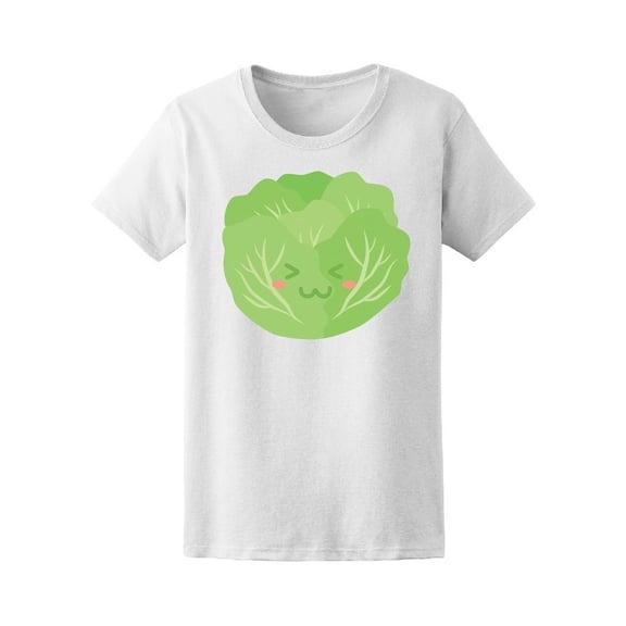 Kawaii Cute Cabbage Vegetable T-Shirt Women -Image by Shutterstock, Female Large