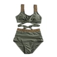 thumbnail image 7 of RUTAYY Women's Bikini Sets 2 Piece Swimwear Crisscross Tankini Tops with High Waisted Bottoms Fashion Beach Swimsuit, 7 of 7