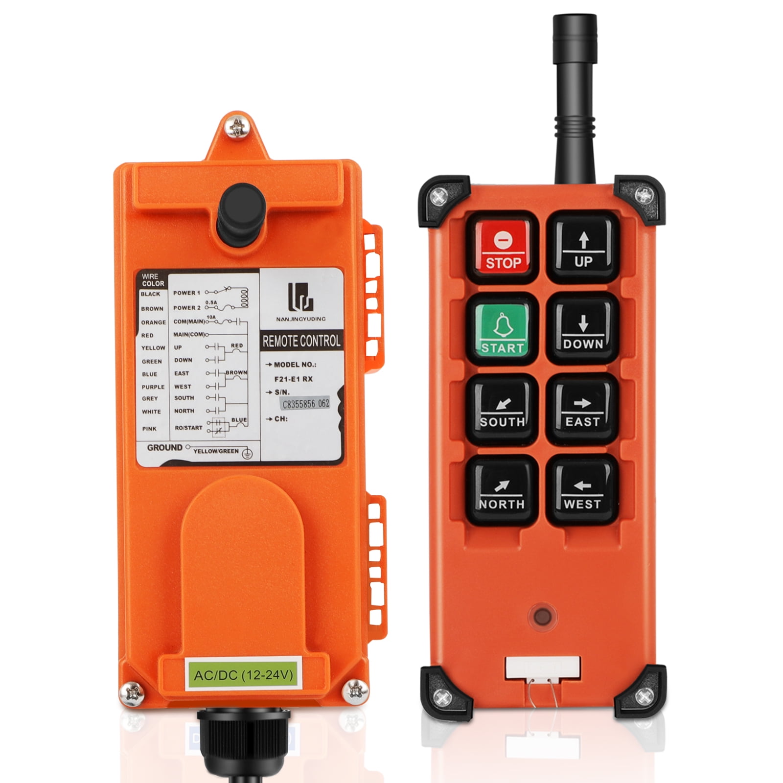 Crane Wireless Remote Control Switch AC/DC 1224V 8 Buttons Industrial