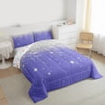 thumbnail image 3 of Feelyou Glitter Sequin Print Bedding Comforter Set for Female, Cartoon Dreamy Stars Print Twin Comforter Sets, Modern Fashion Reversible Bedding Set, Lightweight Room Decor, 2 Pieces, 3 of 8