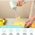 thumbnail image 4 of ZHAOCHENG Batidora Eléctrica De Mano Picadora De Ajo Verde, Procesador De Alimentos Inalámbrico Con Recipiente De Vidrio De 300 Ml, 3 Velocidades Ajustables, Batidor Eléctrico Recargable USB Para Coci, 4 of 5