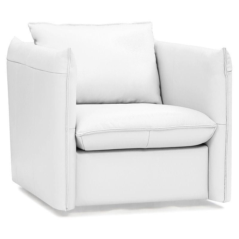 Divani Casa Tamworth Modern Leather Upholstered Swivel Accent Chair in