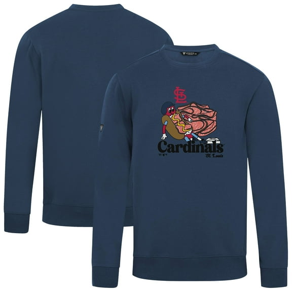 Men's-Levelwear  Navy St. Louis Cardinals Zane Ballpark Food Pullover Sweatshirt