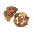 thumbnail image 3 of Autumn Leaves Embroidered Cutwork 16-Inch Round Placemats, Set of 4, White - 16"x16" Brown, 3 of 3