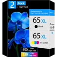 thumbnail image 1 of InnkX 65xl 65 Ink Cartridges Compatible for Printer Ink HP 65 Black and Tri-Color Printer Ink HP 65 Ink Cartridges 2 Pack, 1 of 8