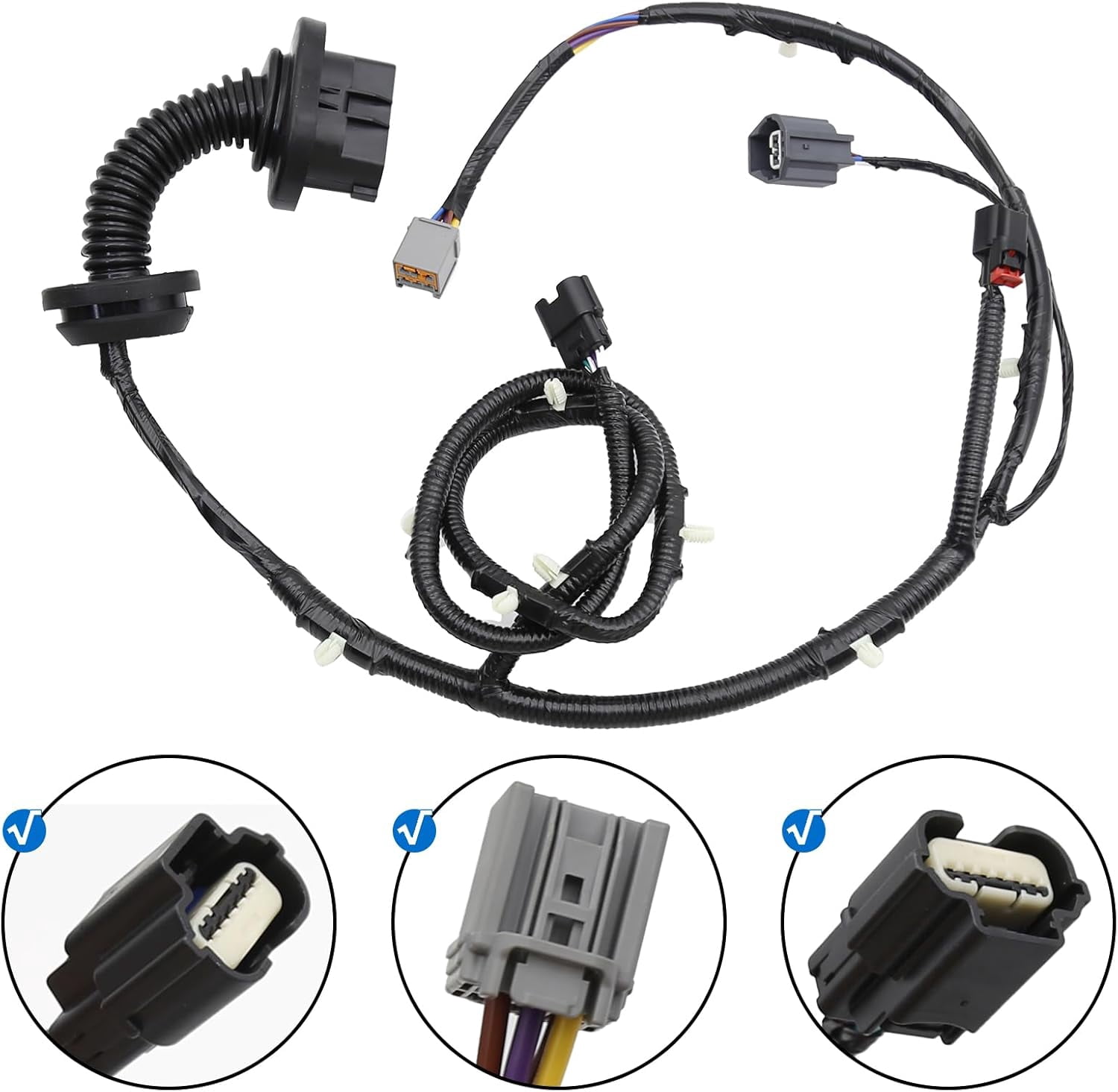 Driver Side LH Rear Door Jumper Harness Compatible with 2009-2014 Ford F150 Crew Cab Replaces# 9L3Z-14631-CAA Rear Left Door Jumper Wire Assembly