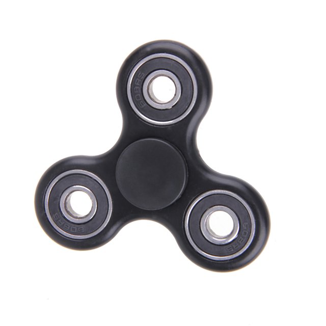 Tri-Spinner Fidget Toy EDC Hand Spinner Ansiedad Alivio del estrés (Negro) JShteea libre de BPA