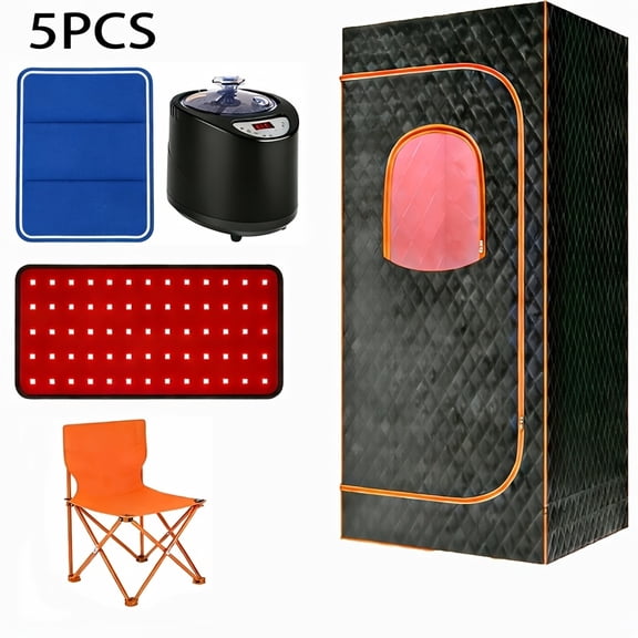 Onail Upgrade Portable Steam Sauna for Home with 3L Steamer 1200W, Foldable Chair & Remote Control, Digital Timer 10-99 Mins, Full Body Spa Tent, Sauna Box