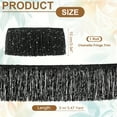 thumbnail image 2 of Uxcell Sequin Chainette Fringe Trim Tassel Sewing Trim Fringes for Latin Dress Stage Dance Black 5 Yard x 4 In, 2 of 7