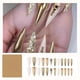 thumbnail image 5 of Uñas postizas largas de aguja con diamantes de imitación, purpurina dorada, acrílico brillante, juego reutilizable de 24 piezas., 5 of 5