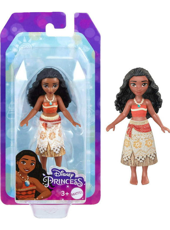 Disney Princess Moana Small Doll, Brown Hair & Brown Eyes, Signature 2-Piece Look