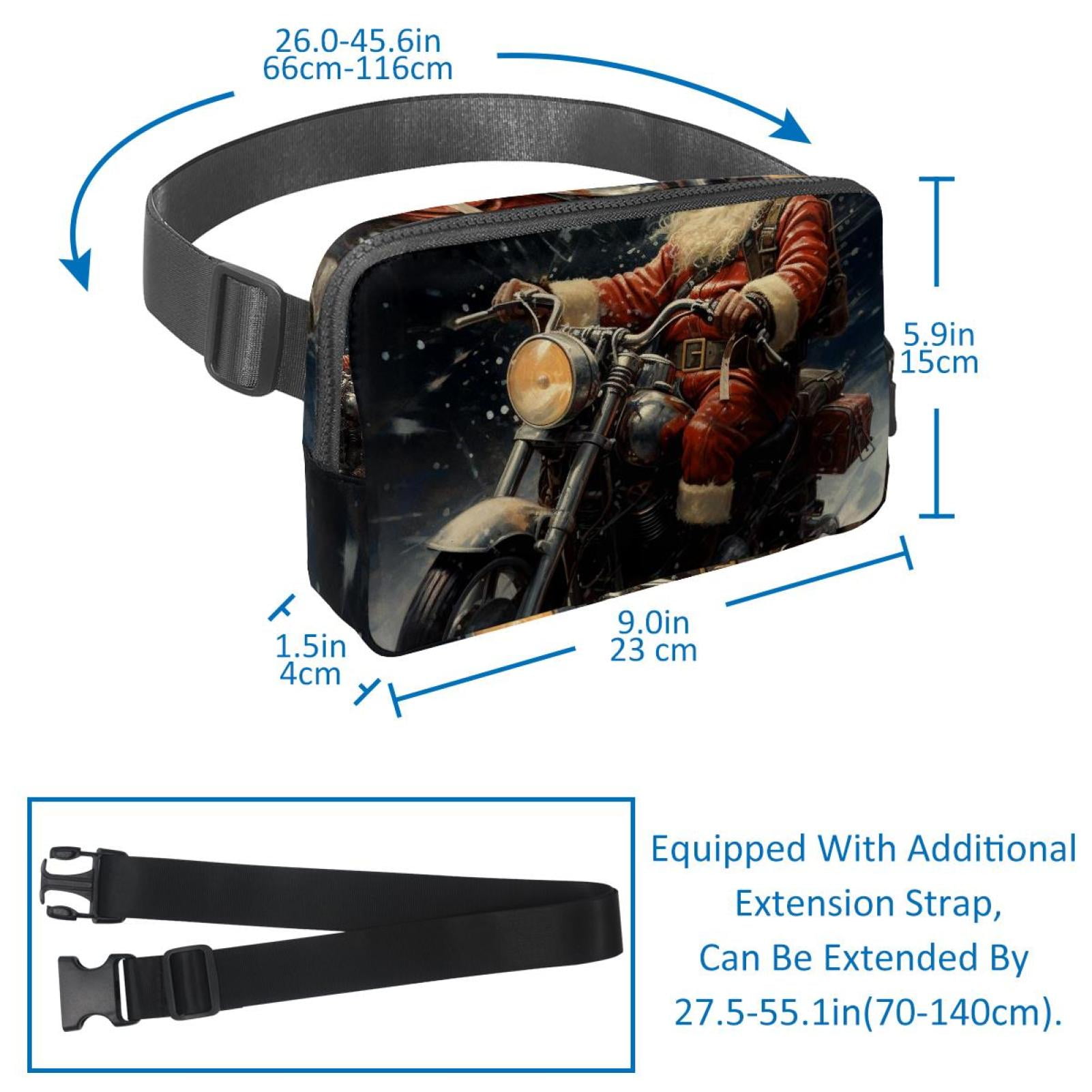 Santa Claus Adjustable Lightweight Waist Bag Fanny Pack Crossbody Bag with Extension Strap Unisex