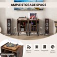 thumbnail image 6 of Giantex Record Player Stand w/Charging Station & USB Ports, Nightstand Sofa Side Table, Storage Cabinet, Album Display Shelf, Brown, 6 of 8