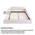 thumbnail image 6 of Bellemave Queen Size Velvet Upholstered Bed With Bedside Desk and Stool Queen Bed Frame with Headboard and Side Rails  Low Platform Bed, No box Spring Needed, Pink, 6 of 10