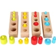 thumbnail image 1 of Juego de madera "multicolor" con piezas encajables y bloques de madera; clasificar, contar, medir, 1 of 5