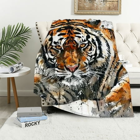Sheronv Tiger Stripes Warm Lightweight Fleece Blanket for All Seasons - Soft Flannel Material Blanket 40x50in