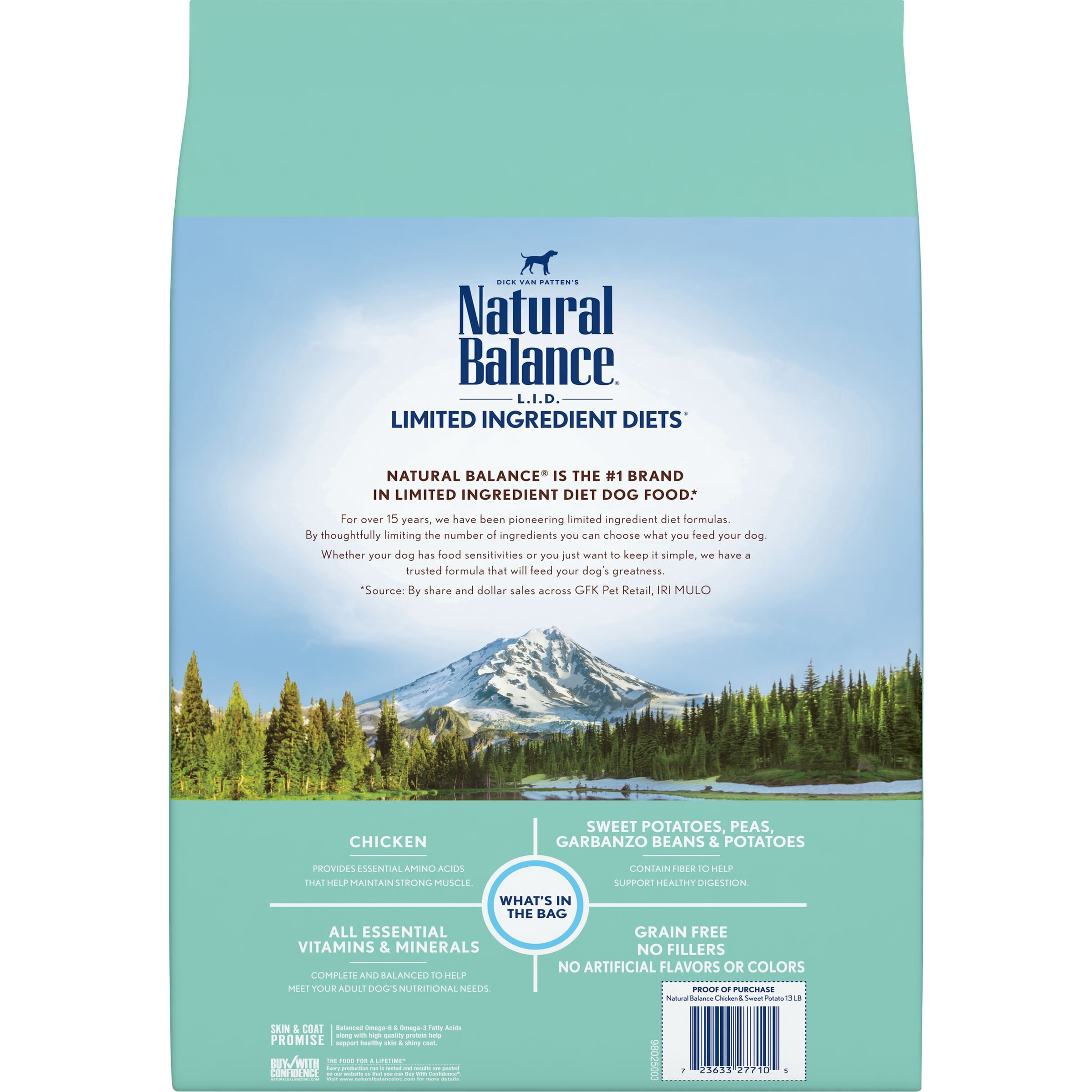 Natural Balance Limited Ingredient Diets Chicken & Sweet Potato Formula Dry Dog Food, 13 Pounds, Grain Free