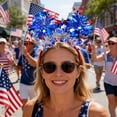 thumbnail image 6 of 4th of July Headbands Patriotic Head Boppers, Red White Blue Sequin Independence Day Hairband, Memorial Day Hair Patriotic Themed Party Headwear for Women Men Kids, 6 of 6