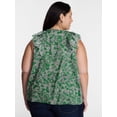 thumbnail image 3 of Terra & Sky Women's Plus Sleeveless Eyelet Ruffled Trim Cotton Tank Top, Sizes 0X-5X, 3 of 5