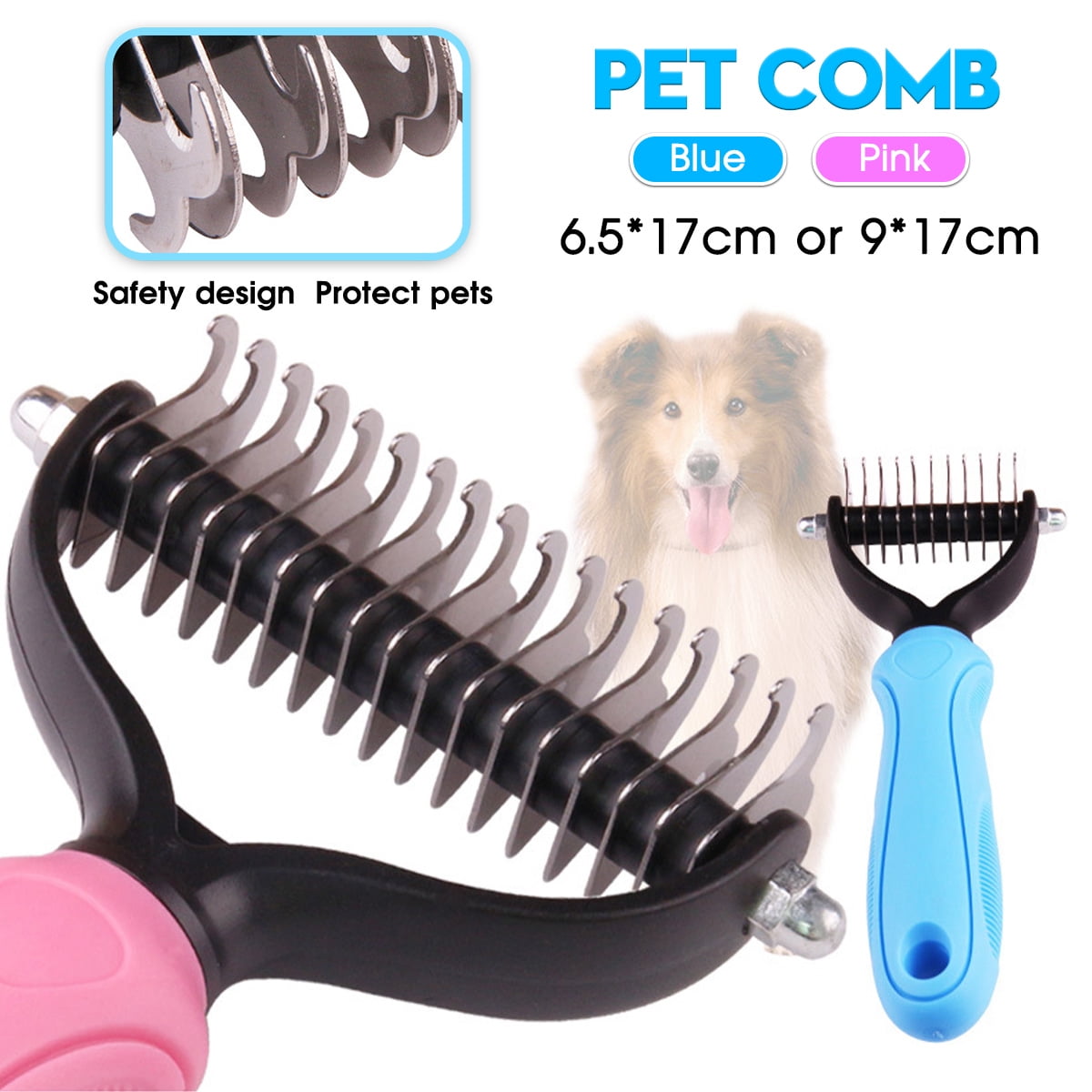 New Pet Dog Puppy Hair Fur Shedding Trimmer Rake Professional Comb Brush Tools 
