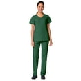 thumbnail image 1 of Maevn Red Panda Women's Curved Mock Wrap Top & Full Elastic Cargo Pant Scrub Set, 1 of 5