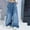 A150 Blue, variant on Wide Leg Denim Pants for Girls High Elastic Waisted Baggy Jeans with Large Front Pockets Y2K Vintage Streetwear Slouchy Relaxed Fit Trousers Casual Daily Wear