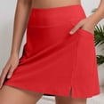 thumbnail image 2 of Razzly Ladies High Waist Casual Skirt for Sports Yoga and Everyday Fitness Comfortable A-Line Design with Pockets for Active Women(Red,M), 2 of 5