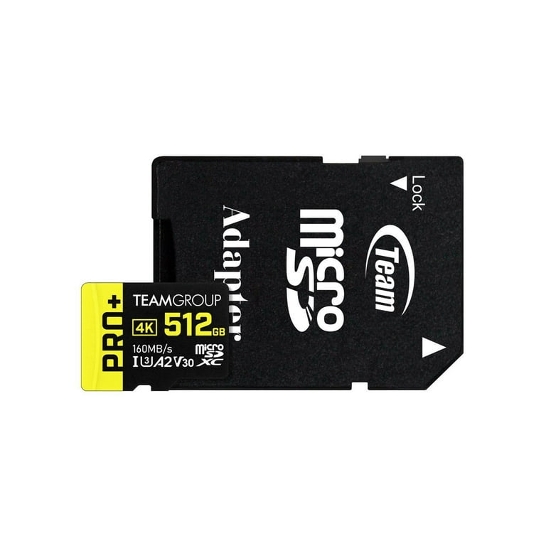 Team Pro+ 512GB UHS-I/U3 High Speed MicroSDHC, GB SD Flash