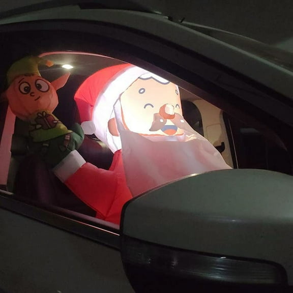 monsoon [CAR Santa] with Elf Inflatable Car Buddy Decoration Christmas Holidays