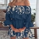 thumbnail image 5 of Vestido casual con estampado floral y hombros descubiertos, manga trompeta, para mujer, XL, 5 of 6