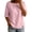 Pink Womens Tops, variant on Womens Tops Elbow Length Sleeve Tshirts for Women Crew Neck Solid Color Button Summer Fall T-Shirts