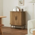 thumbnail image 6 of Small Sideboard Buffet Cabinet with Storage, Sliding Doors, 31" Wood Narrow Accent Storage Cabinet, Modern Buffet Table Coffee Bar Cabinet for Kitchen, Living Room (Walnut), 6 of 7