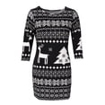 thumbnail image 1 of Vestido de fiesta con estampado de ciervo y copo de nieve para mujer, falda ajustada para Navidad METRO, 1 of 9