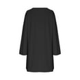 thumbnail image 4 of Elvqul Womens Slim Fit Dresses Loose Black Dress Fashionable Solid Color CrewNeck Midi Dresses for Ladies Long Sleeve, 4 of 7