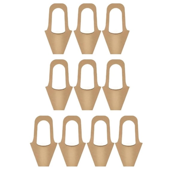 Kraft Paper Flower Bouquet Bags with Handles 13.9 Inch Height for Wedding Valentines Day Florist Shop Bouquet Holder Gift Wrap Party Decoration, 10X Kraft Paper Flower Tote Bag
