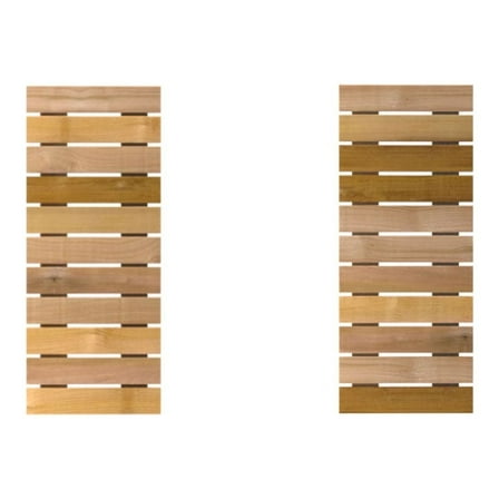 Design Craft Millworks 400227 15 in. x 36.750 in. Horizontal Natural Cedar Board-N-Batten Shutters Pair - 3 in. Board