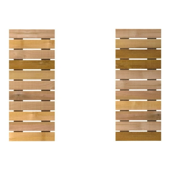 Design Craft Millworks 400267 15 in. x 43.500 in. Horizontal Natural Cedar Board-N-Batten Shutters Pair - 3 in. Board