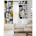 thumbnail image 2 of Yellow Geometric Blackout Curtains, Light Blocking Print Window Curtains, Modern Minimalist Black Abstract Art Thermal Insulated Window Drapes for Living Room Kitchen Cafe 2 Panels, 104"W x 63"L, 2 of 9