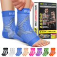 thumbnail image 2 of Plantar Fascitis Socks compression Socks Toeless Ankle Swelling Relief Foot Sleeve compression Support Ankle Splint for Plantar compression Sleeve for Foot socks for Neuropathy Relief Blue L, 2 of 4