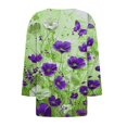 thumbnail image 4 of Fiudx Ofertas Flash Artículos En Oferta Blusa de Manga 3/4 a La Moda para Mujer, Camiseta Estampada, Top Informal, 4 of 5