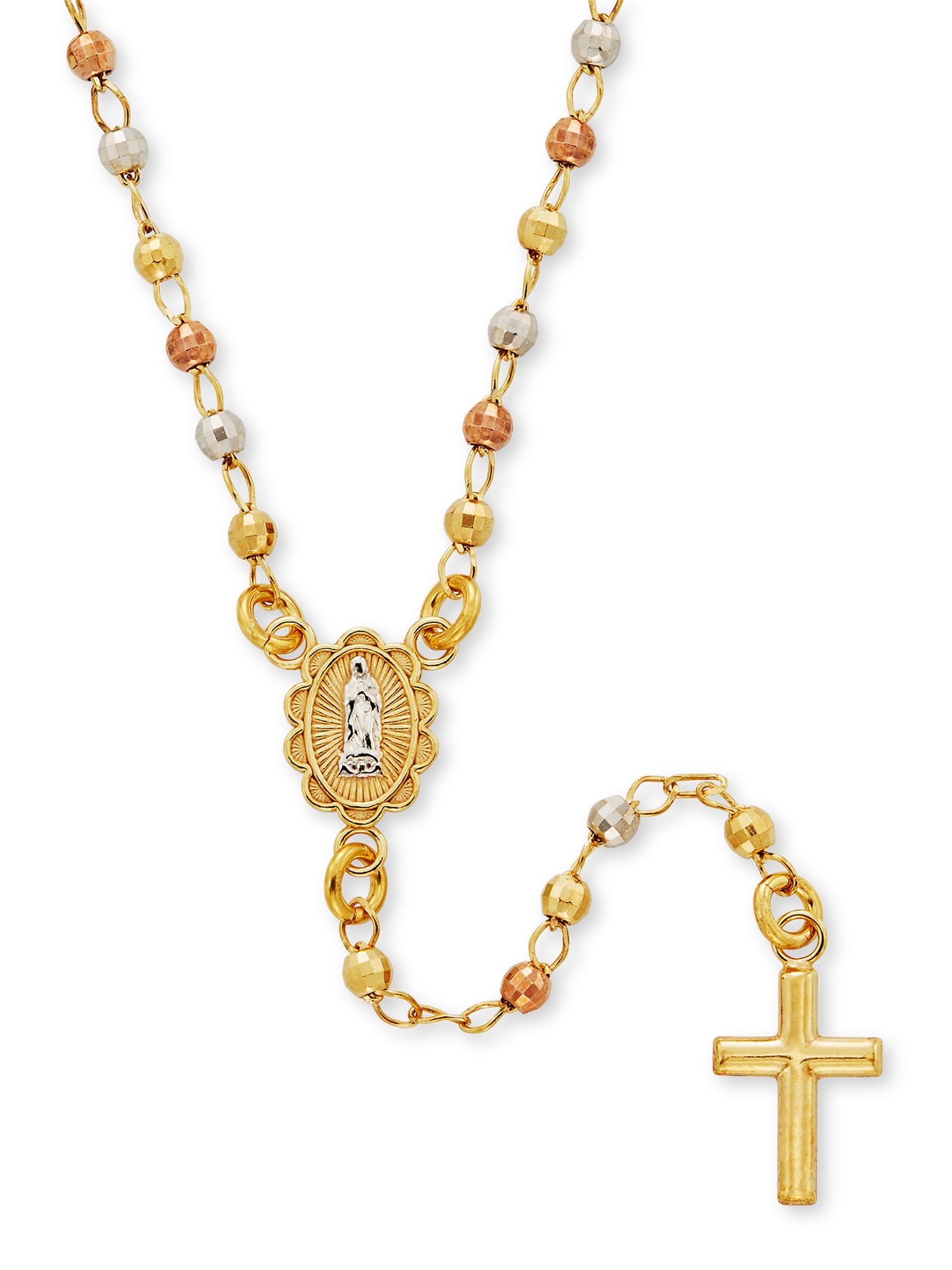 Triostar 925 Sterling Silver 14K Gold Plated CZ Diamond Studded Holy Cross Pendant Jewelry